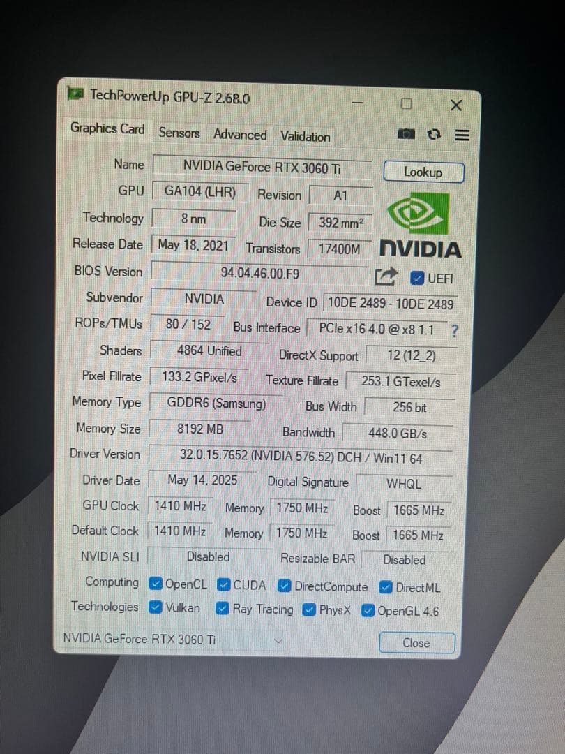 PALIT GeForce RTX 3060 Ti Dual OC V1 8GB