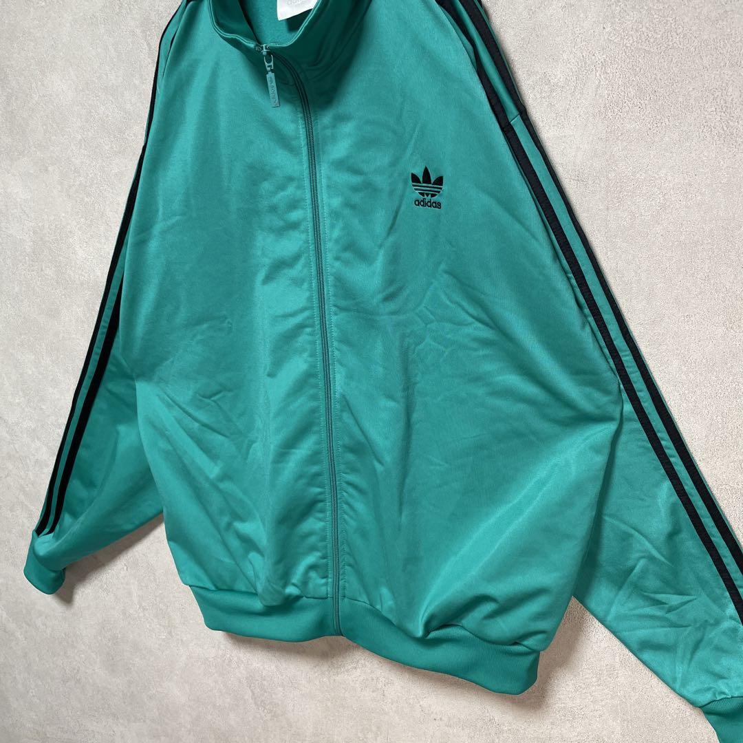 古着 90s アディダス トラックジャケット 銀タグ グリーン ブラック 緑 黒