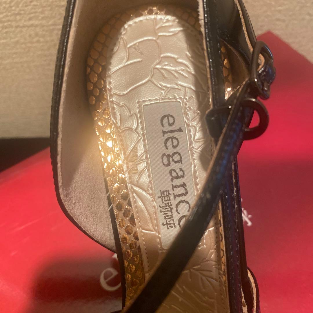 elephant 黒 ポインテッドトゥ ハイヒール