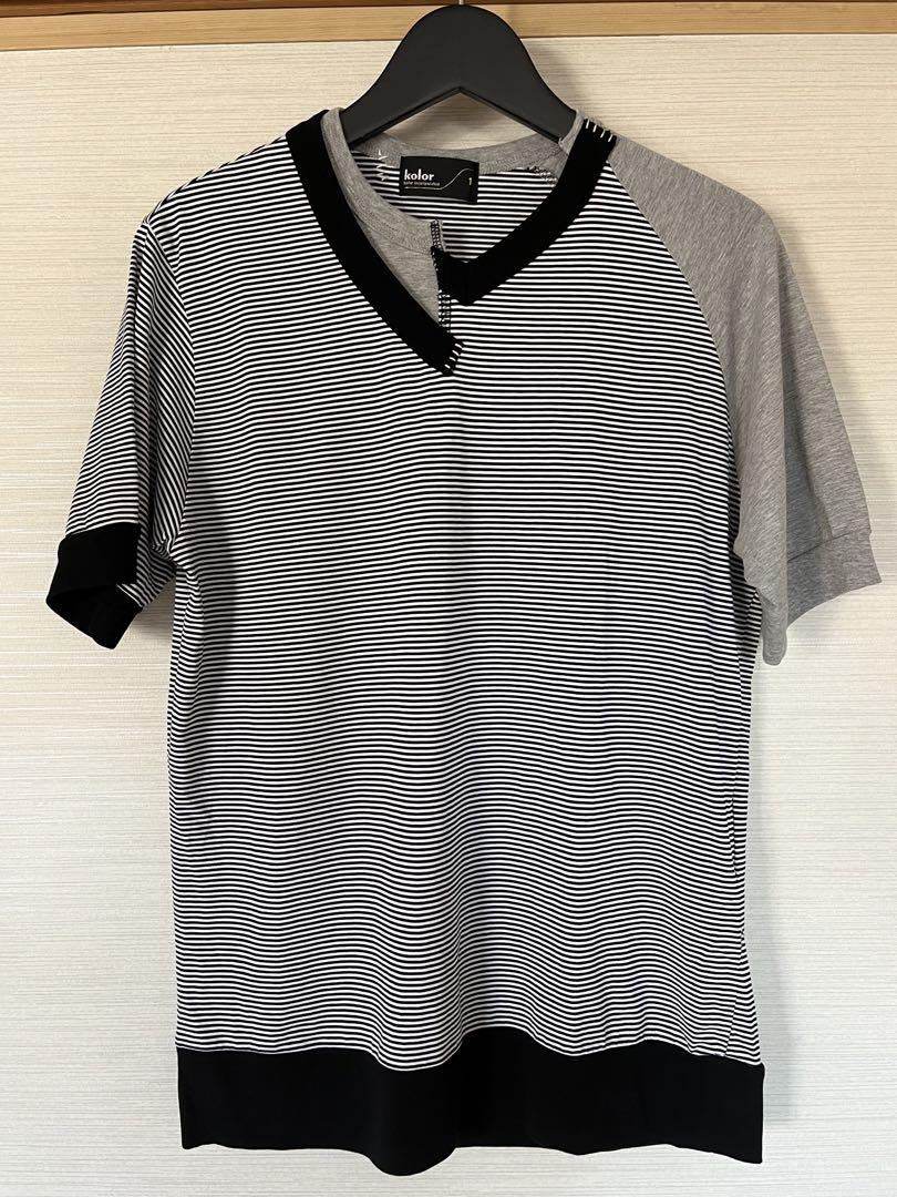 kolor左右不対称カットソー ボーダー Tシャツ kolor BEACON