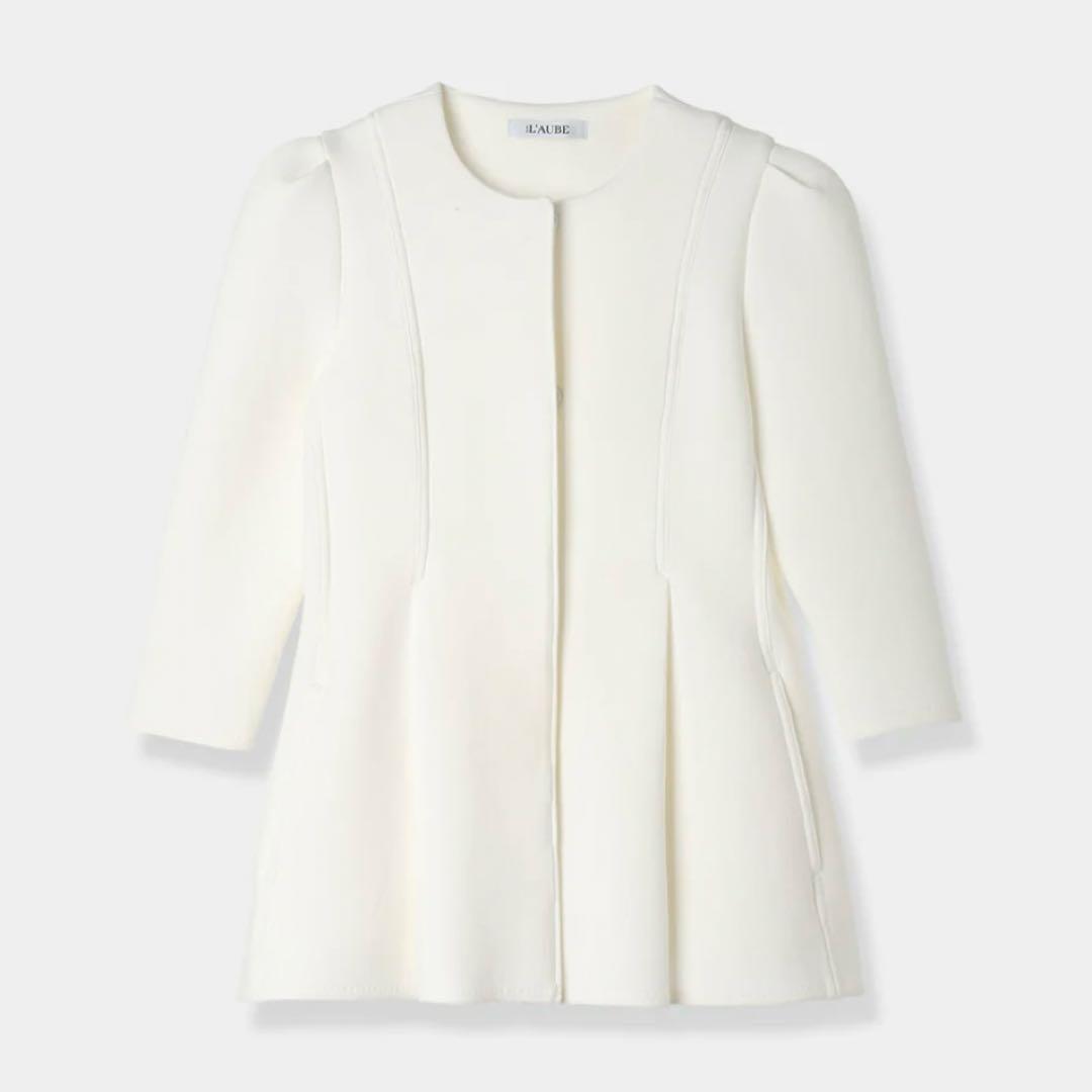 Laube blanc ダブルニットペプラムジャケット