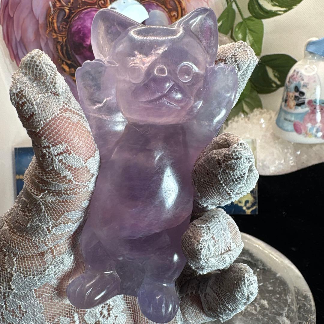 フローライト立ち猫ちゃん