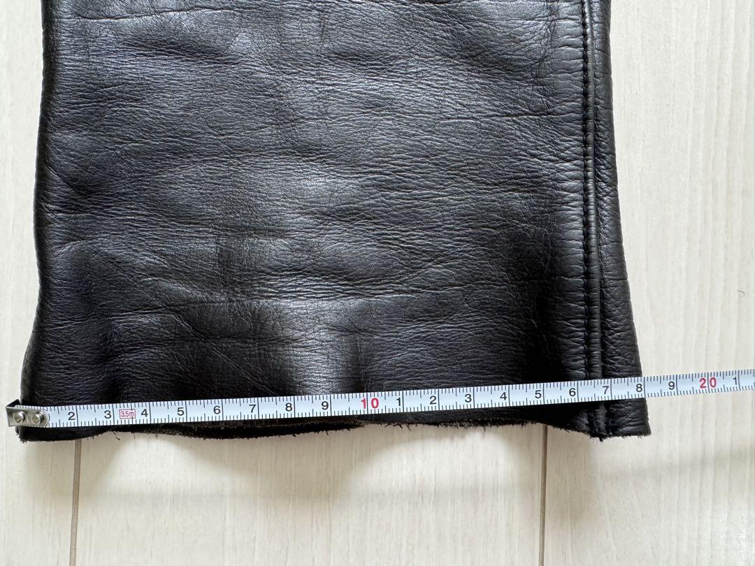 Schott 黒 レザー バイクパンツ