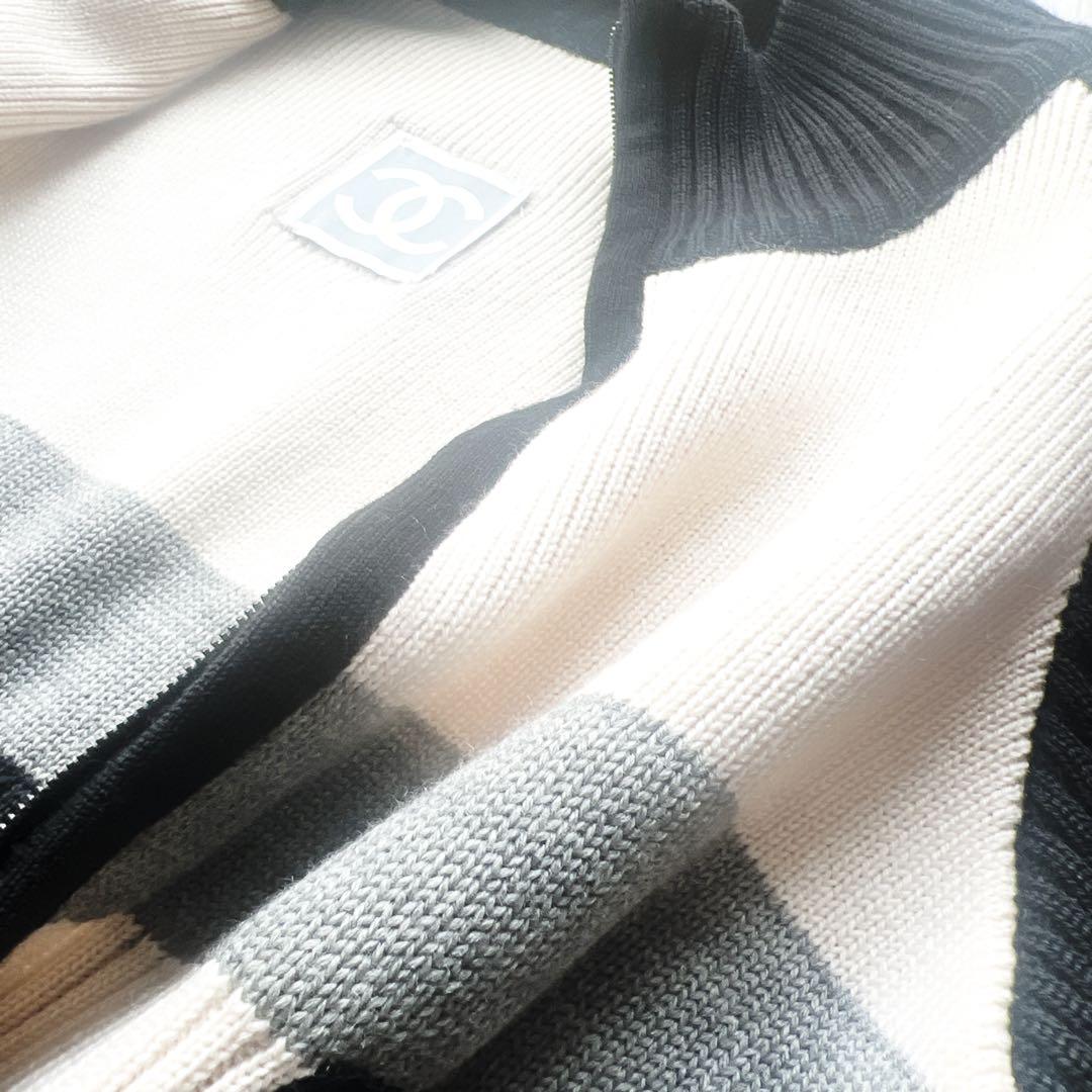 美品　CHANEL シャネル　ウール　ニット　ジャケット　ブルゾン　スポーツ