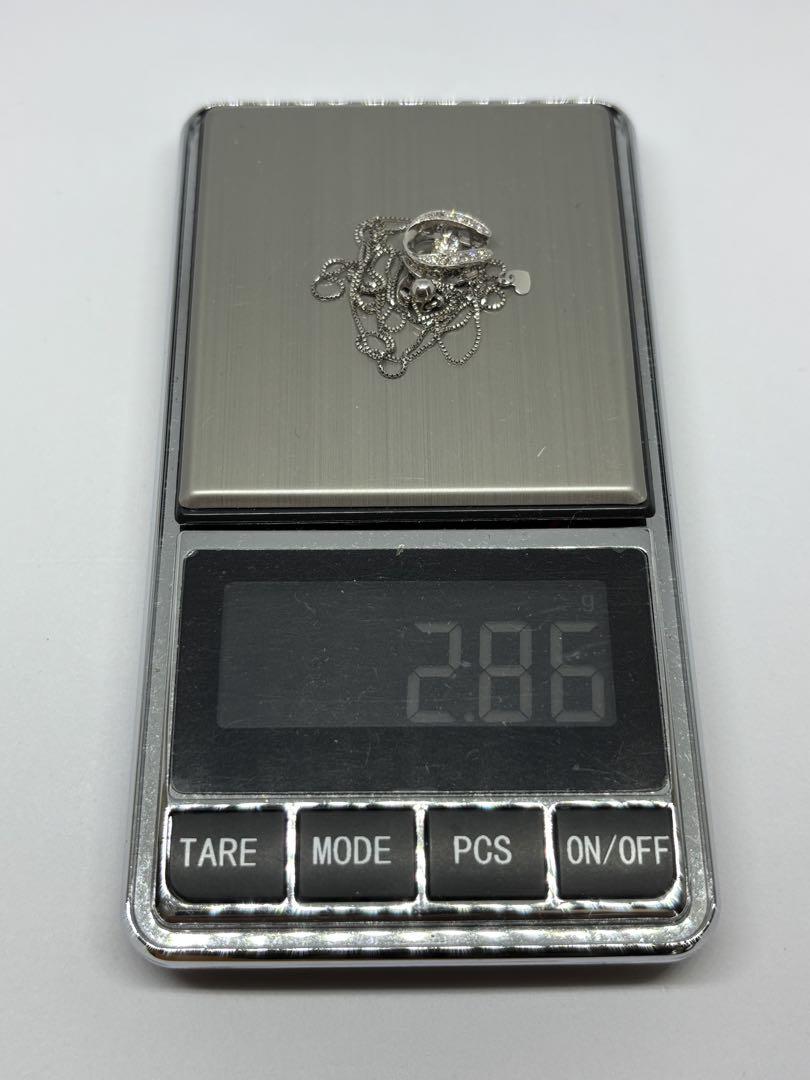 PT900 ダイヤモンド トップ PT850 ネックレス 0.2ct 約2.8g