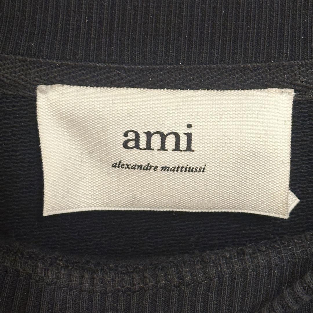 ami ブラック ハート刺繍 クルーネックトレーナー xsサイズ ami ブラック ハート刺繍 クルーネックトレーナー xsサイズ