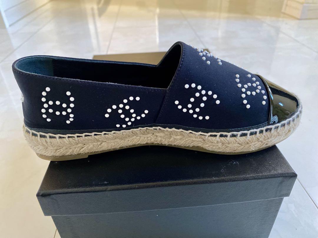 未使用 23年製 CHANEL エスパドリーユ 黒 スニーカー 38 シャネル