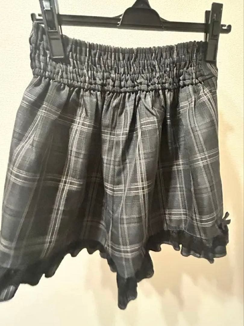 LIZLISA ラッフルリボンセットアップ ブラックチェック LIZLISA ラッフルリボンセットアップ ブラックチェック