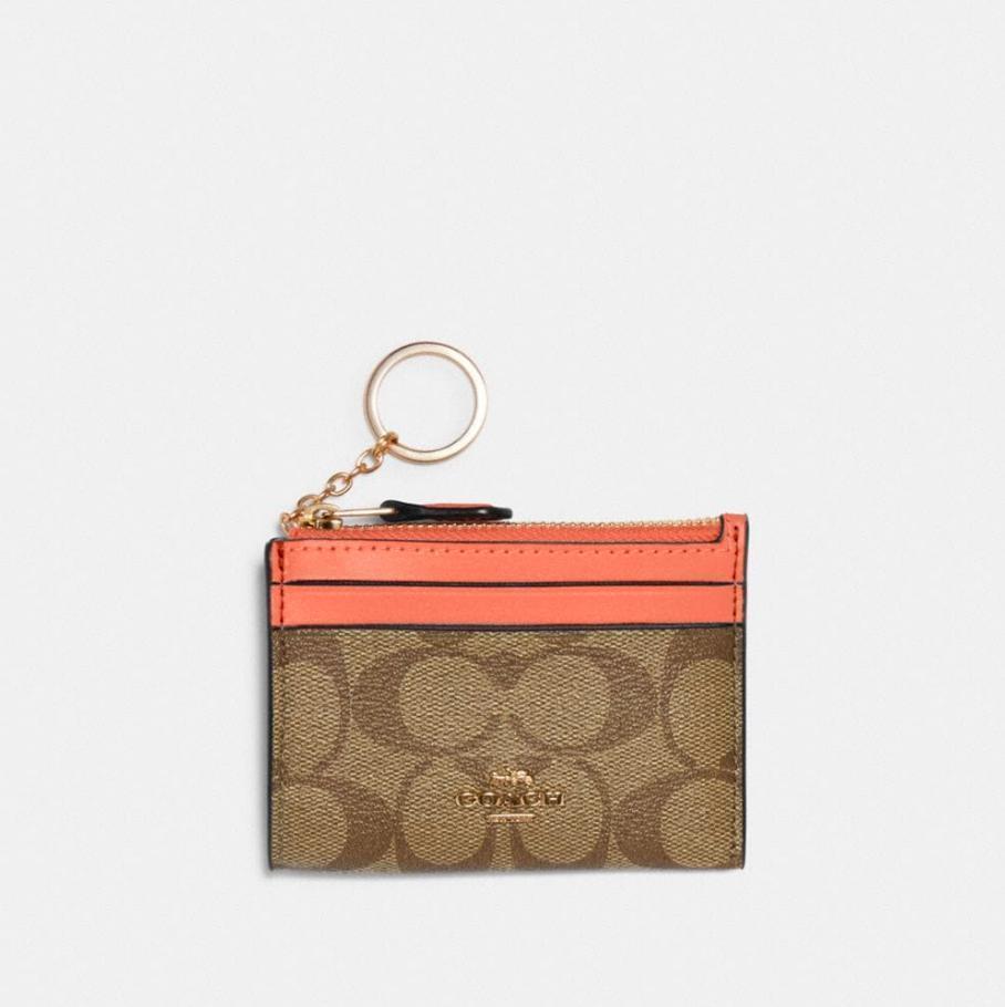 COACH コインケース シグネチャー 小銭入れ レザー カーキ パスケース