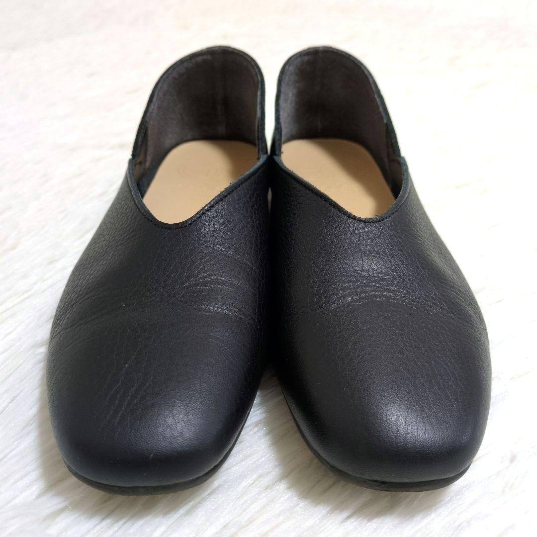 美品✨️ENあしながおじさん　スクエアトゥ　フラットシューズ　レザー　24cm