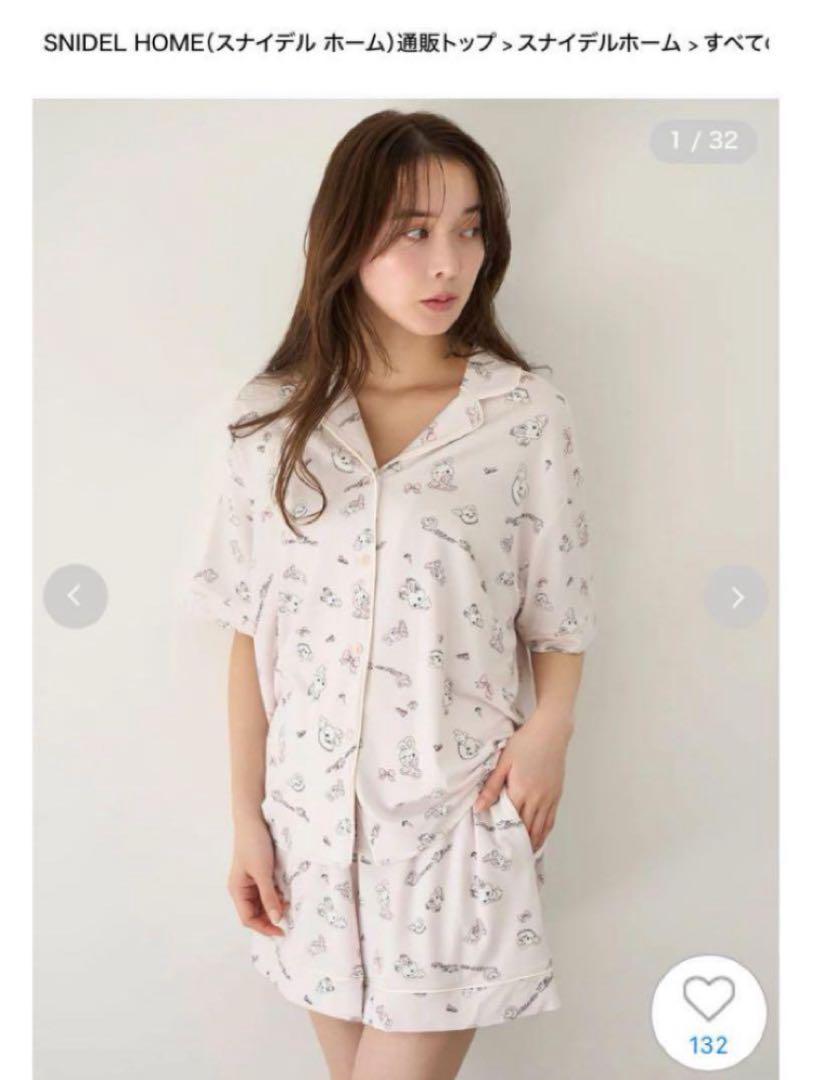 【SNIDEL HOME × 新木優子】カットプリントシャツショートパンツセット