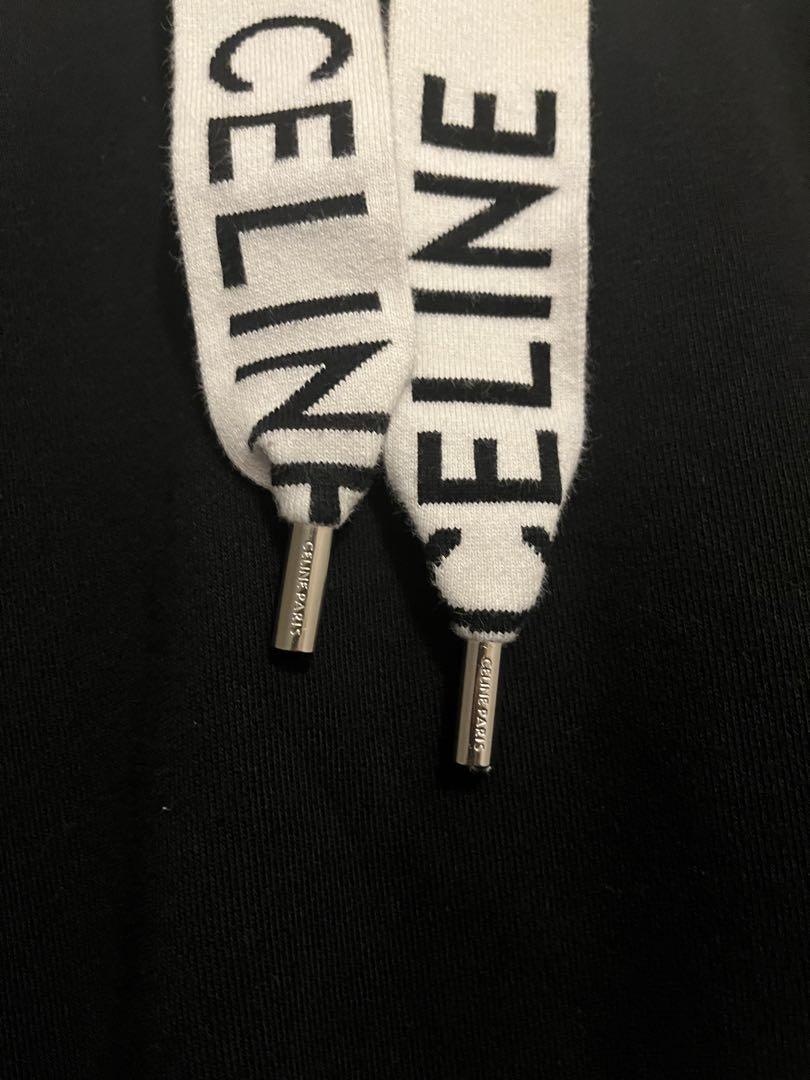 CELINE 黒 パーカー　ドローコード