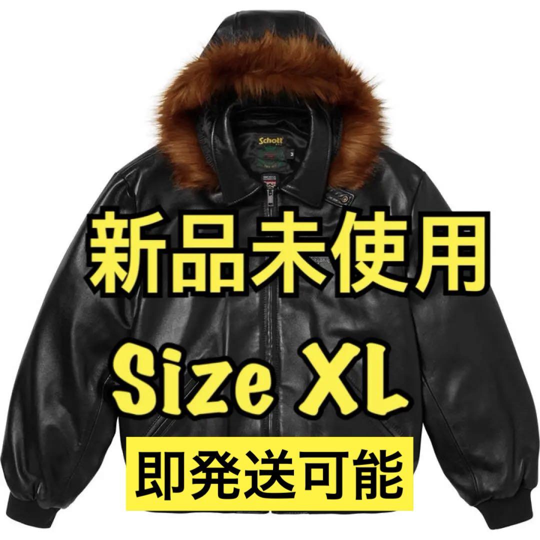 Supreme Schott Hooded Leather Bomber XL