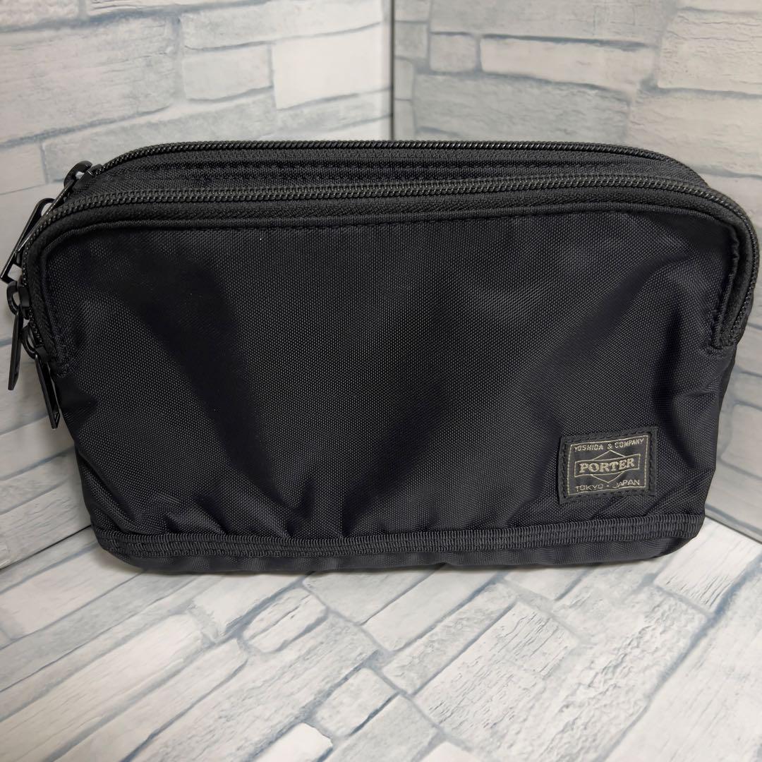 希少 美品 ポーター フラッシュ ショルダーバッグ ナイロン 2層 2way　黒
