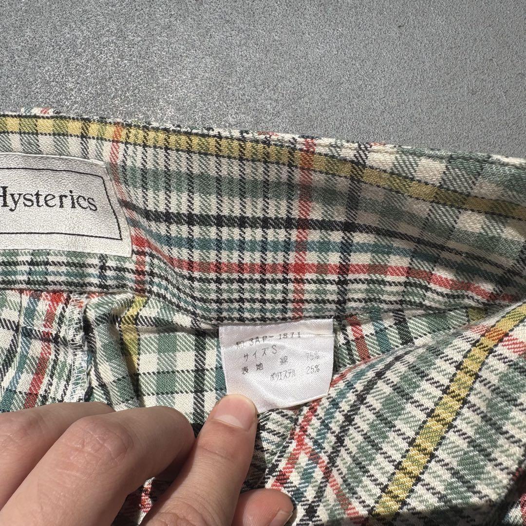90s Hysteric glamour チェックパンツ　ストレートパンツ　無地