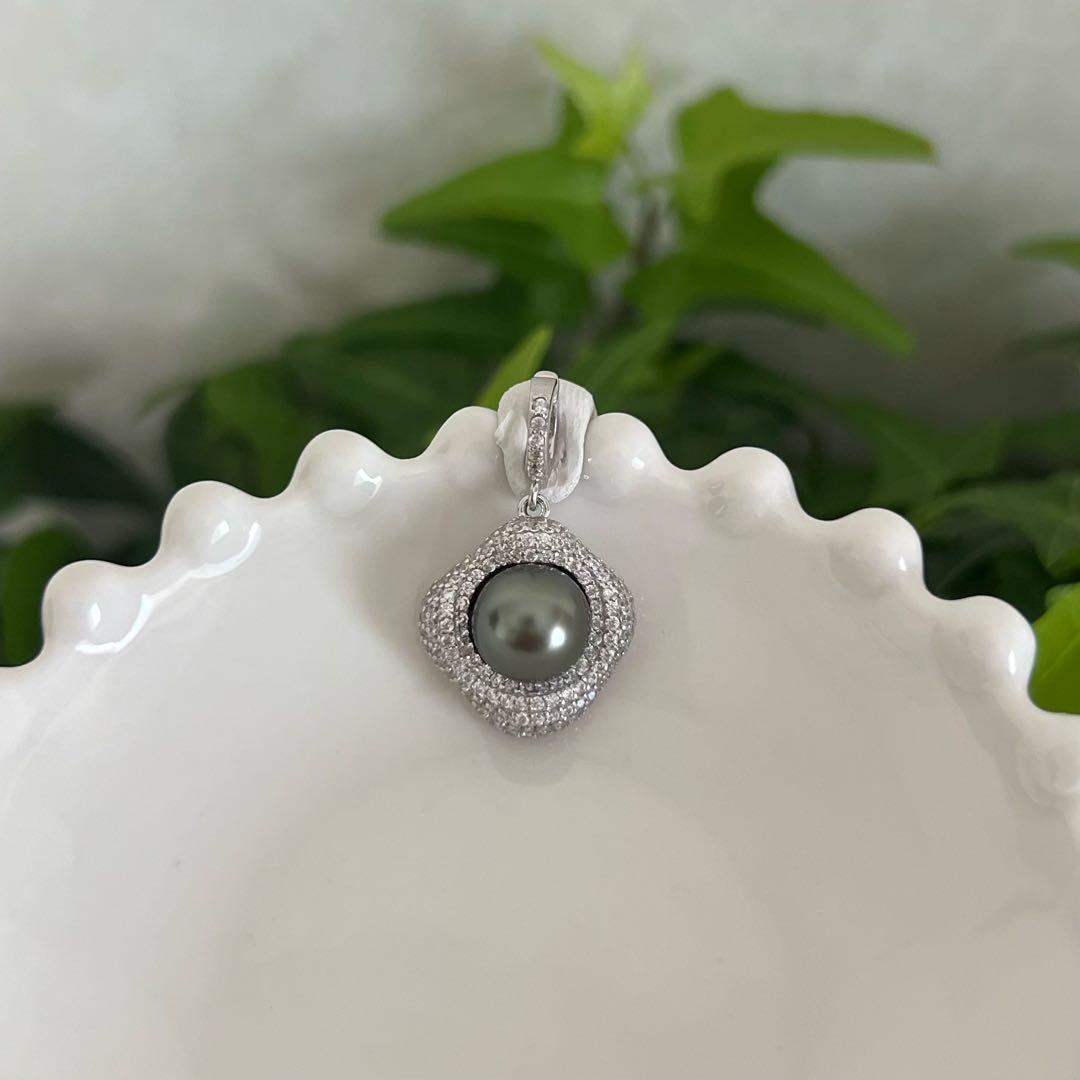 本真珠　南洋真珠　黒蝶真珠タヒチパールグリーン虹色大粒ドロップ形ペンダントトップ blackpearl-pendant-34.jpg?v=