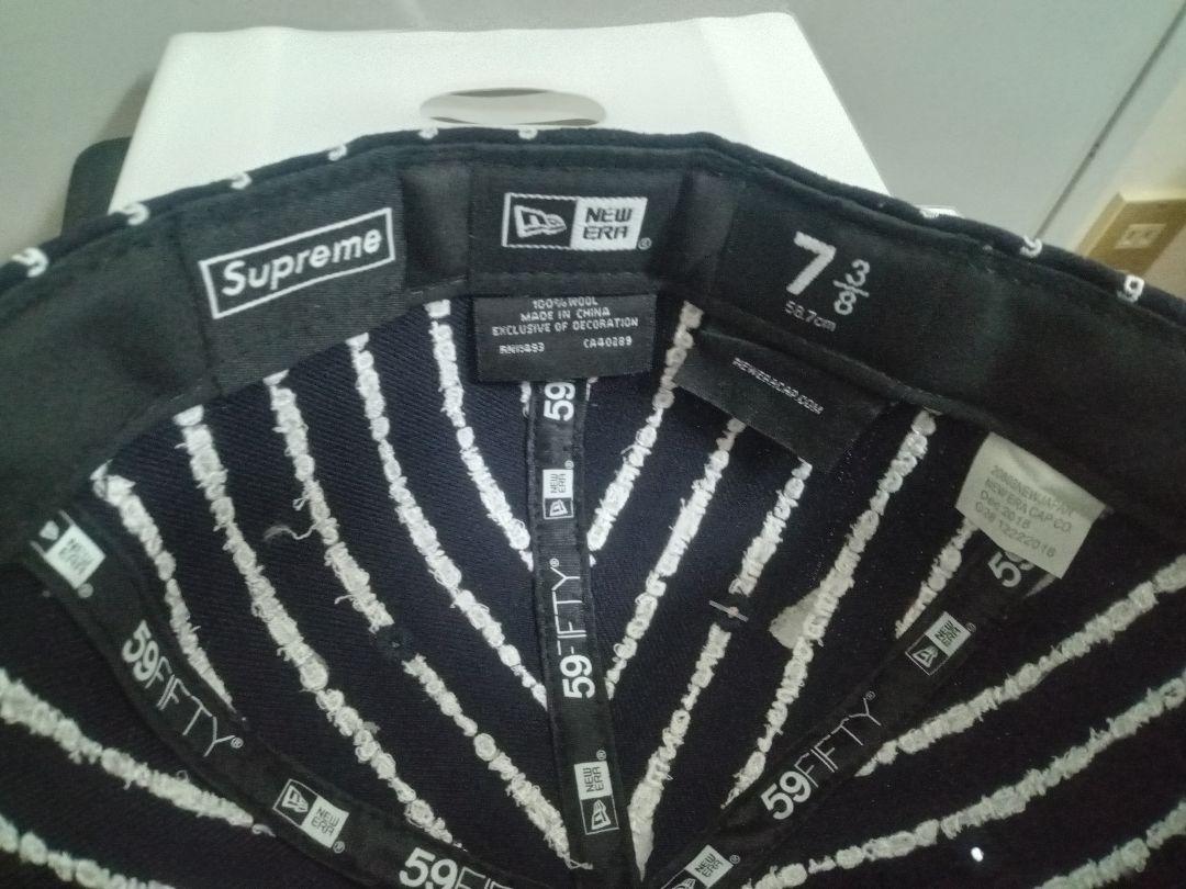 新品未使用 Supreme Text Stripe New Era Box