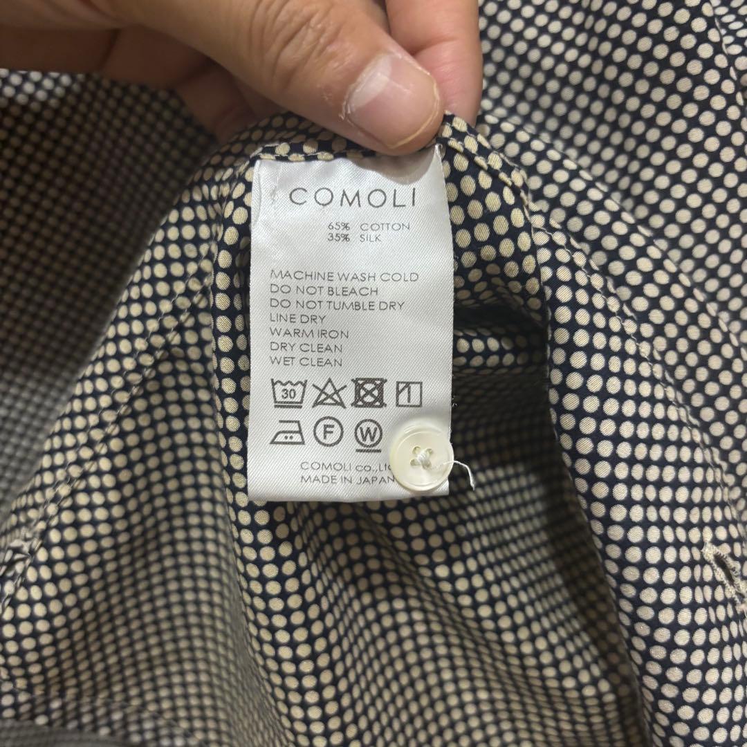COMOLI 半袖シャツ ドット柄M・COMOLI MEDICALDB_JP