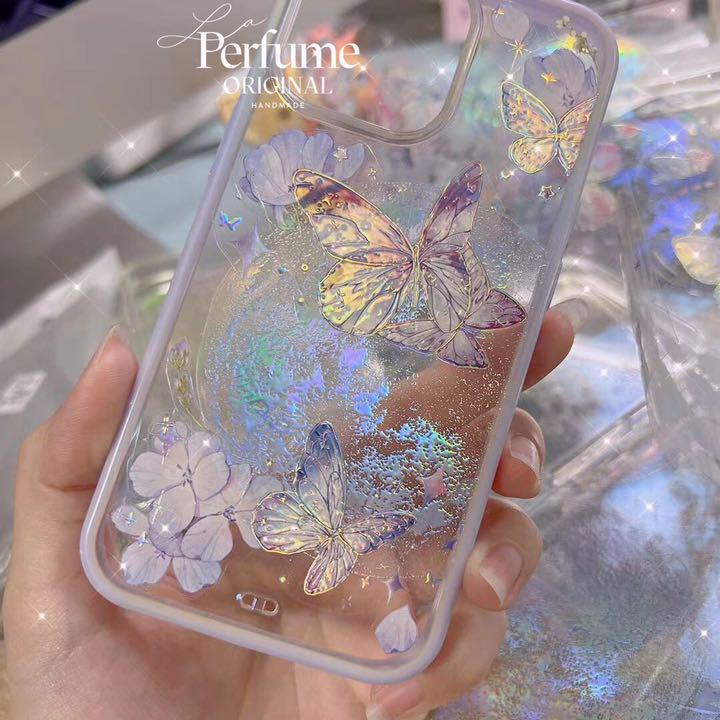 バタフライ♡キラキラ✨レインボー 花 フラワー 惑星 フチ iPhoneケース d03d93ed9686d3bf2ef1194dfe3941