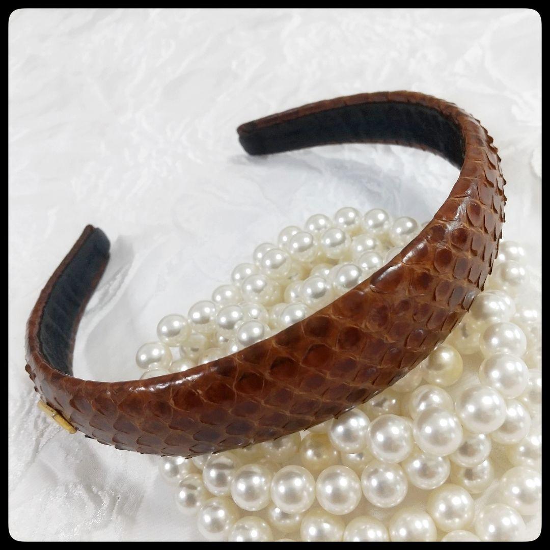 FENDI フェンディ カチューシャ  スネーク ヘアアクセサリー ブラウン