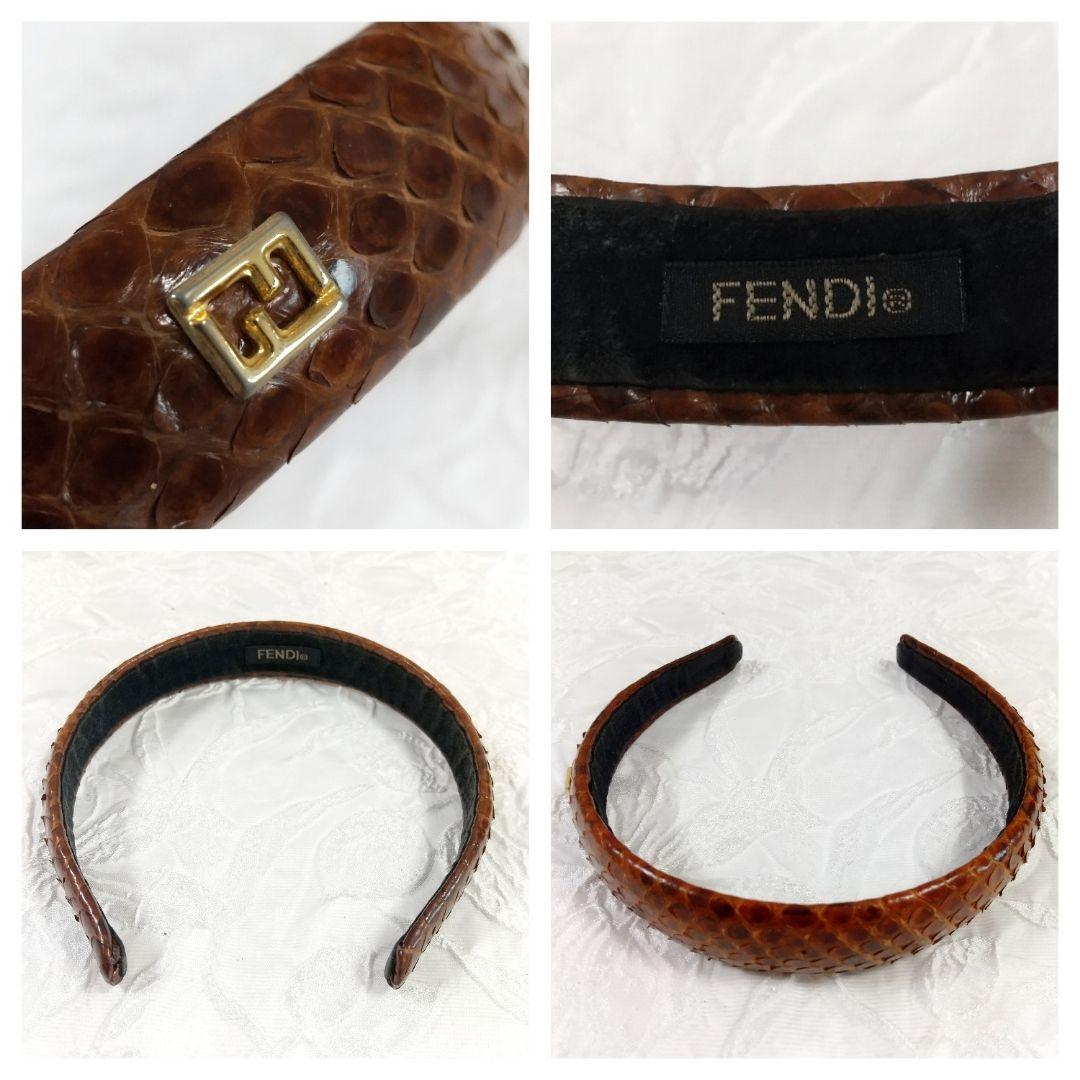 FENDI フェンディ カチューシャ  スネーク ヘアアクセサリー ブラウン