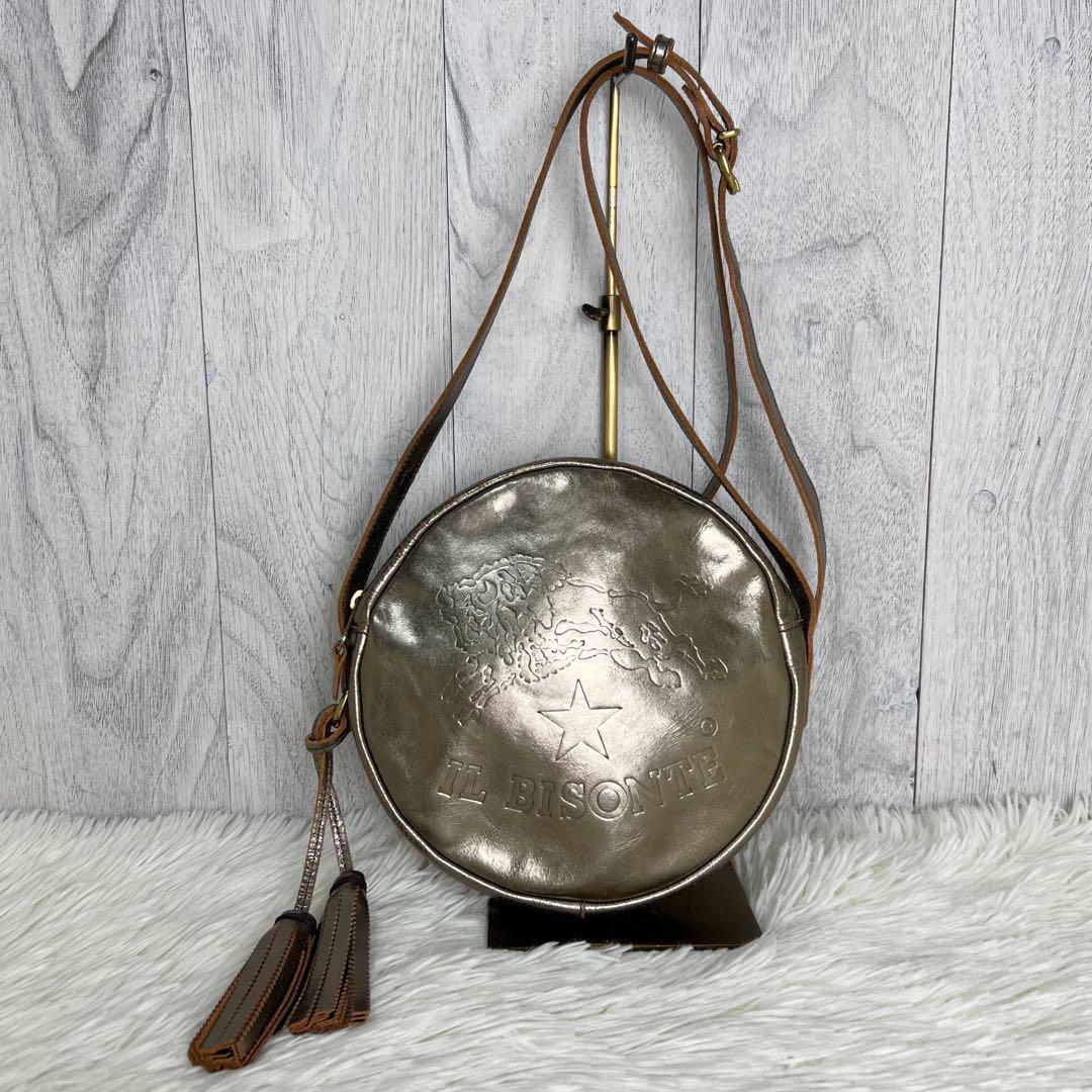 美品♡デカロゴ♡ IL BISONTE イルビゾンテ レザー ショルダーバッグ 画像2
