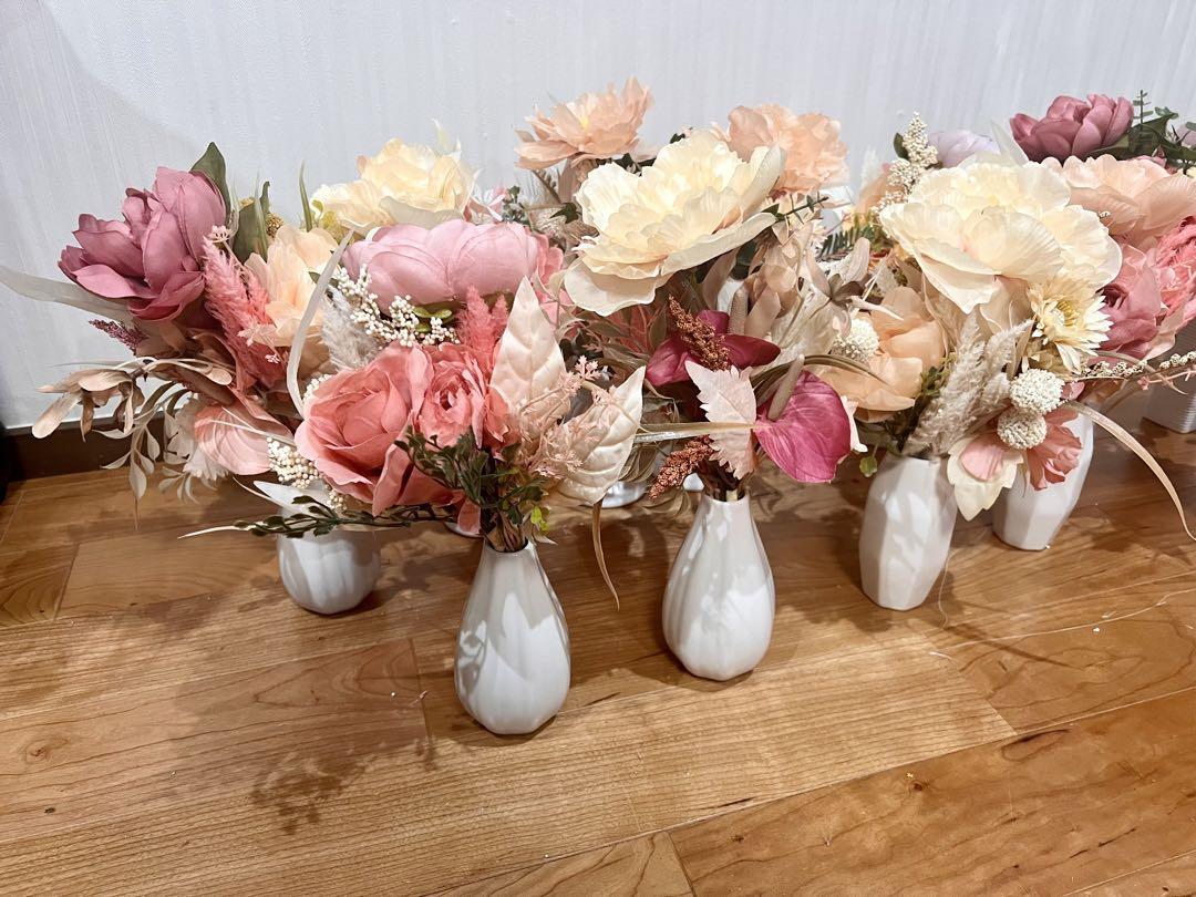 【美品】テーブル造花　結婚式高砂装飾　フラワー 8セット