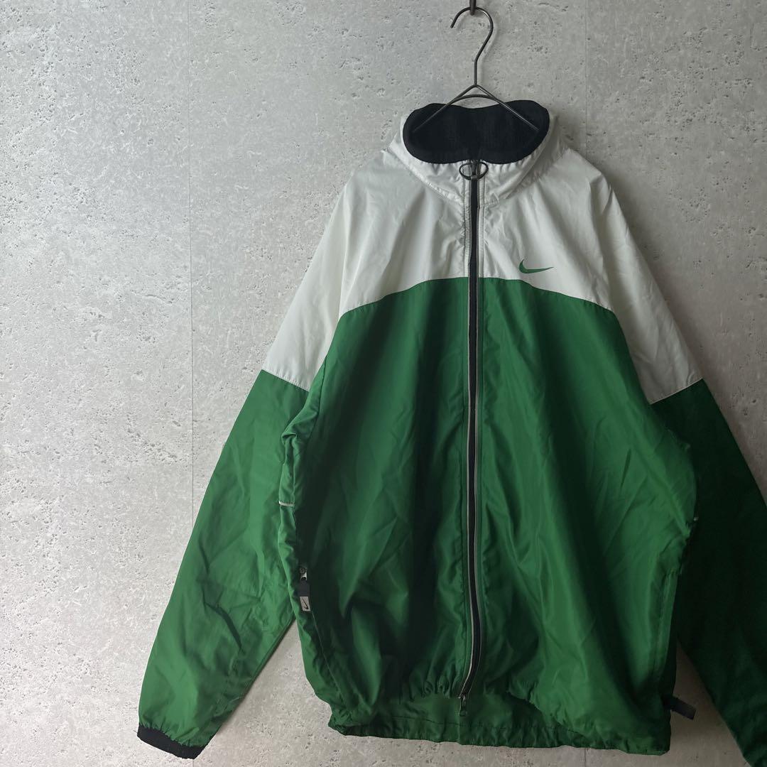 B-38 NewVintage古着07'年製NIKEナイロンジャケット緑白YKK B-38 NewVintage古着07'年製NIKEナイロンジャケット緑白YKK