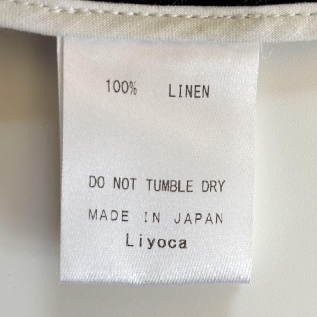 リヨカ Liyoca リネンジャケット 麻100% 黒 ブラック