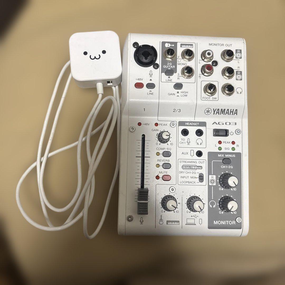 YAMAHA AG03（美品）動作品・AG06箱＆付属品付き 動作確認済みYAMAHA AG03ウェブキャスティングミキサー 電源