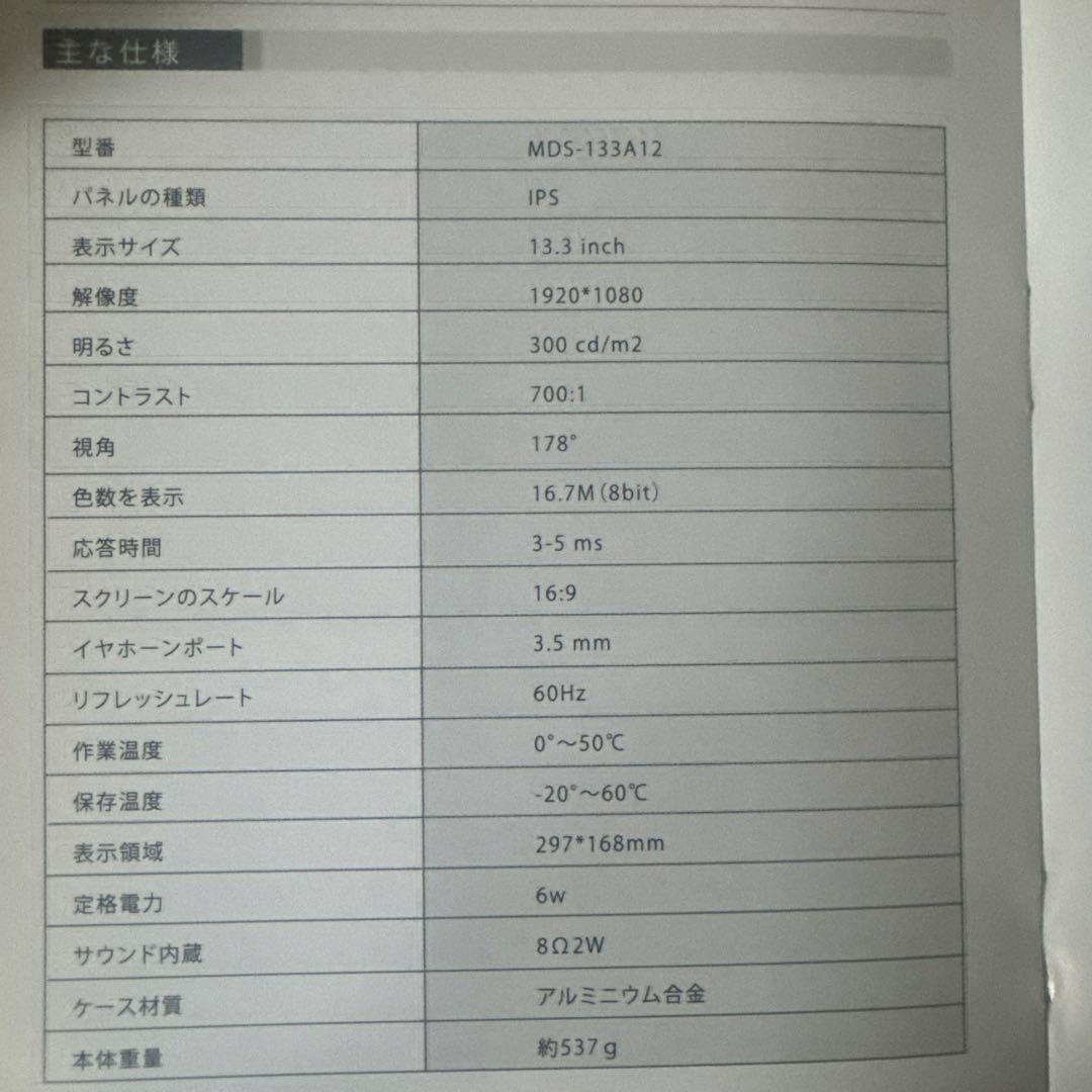 ポータブルモニター　最終価格