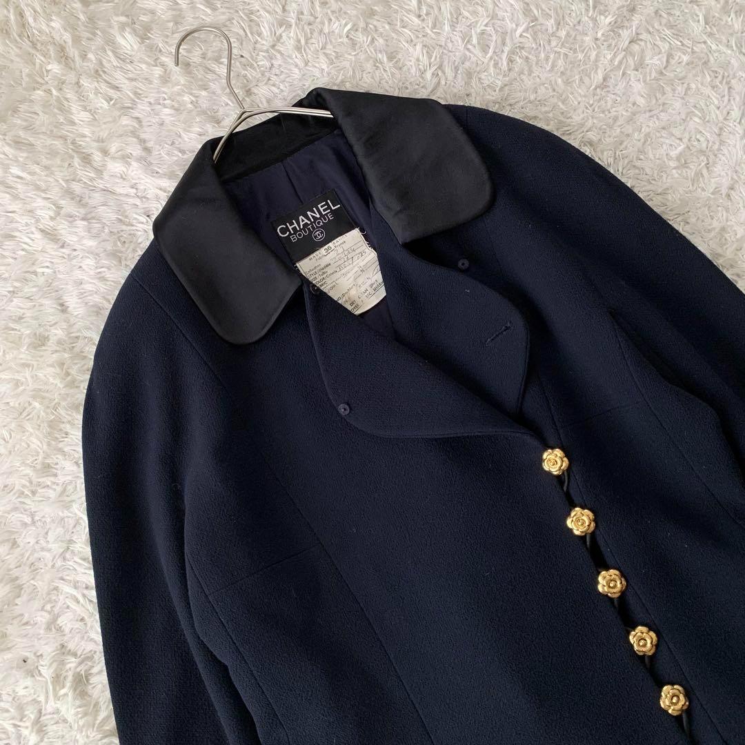 CHANEL シャネル セットアップ スカートスーツ カメリアボタン