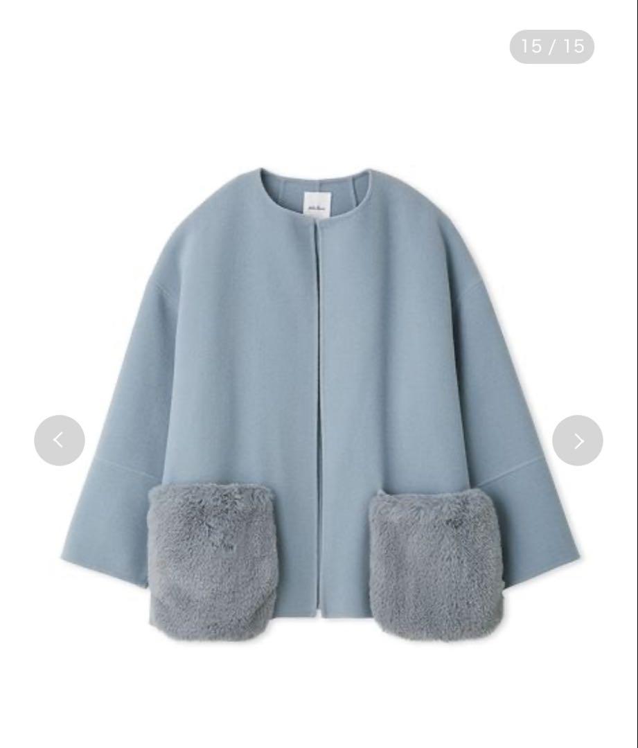 2WAYファーポケットリバーコート BLU