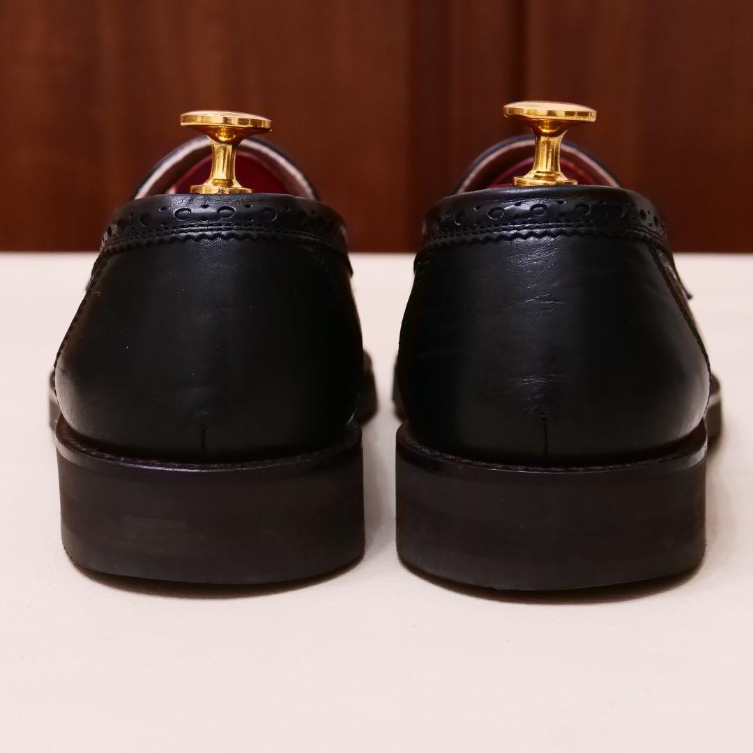 極美品-YVES SAINT LAURENT コインローファー　25.5 黒 Saint Laurent(サンローラン) ローファー・オックスフォード