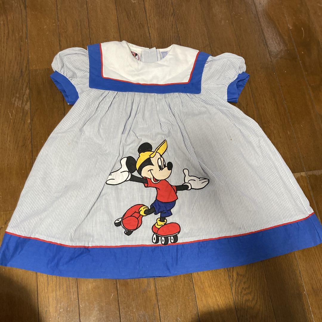 ディズニーランド　ミッキーマウス　35年くらい前の子供服　ワンピース