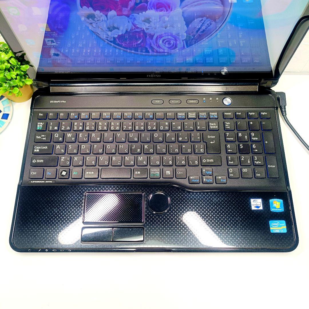 2020年製‼️高速SSD256✨8GB✨カメラ付黒ノートパソコン✨高性能7世代 高速SSD256✨8GB✨i7 ✨ブルーレイ✨オフィス✨カメラ付きノート