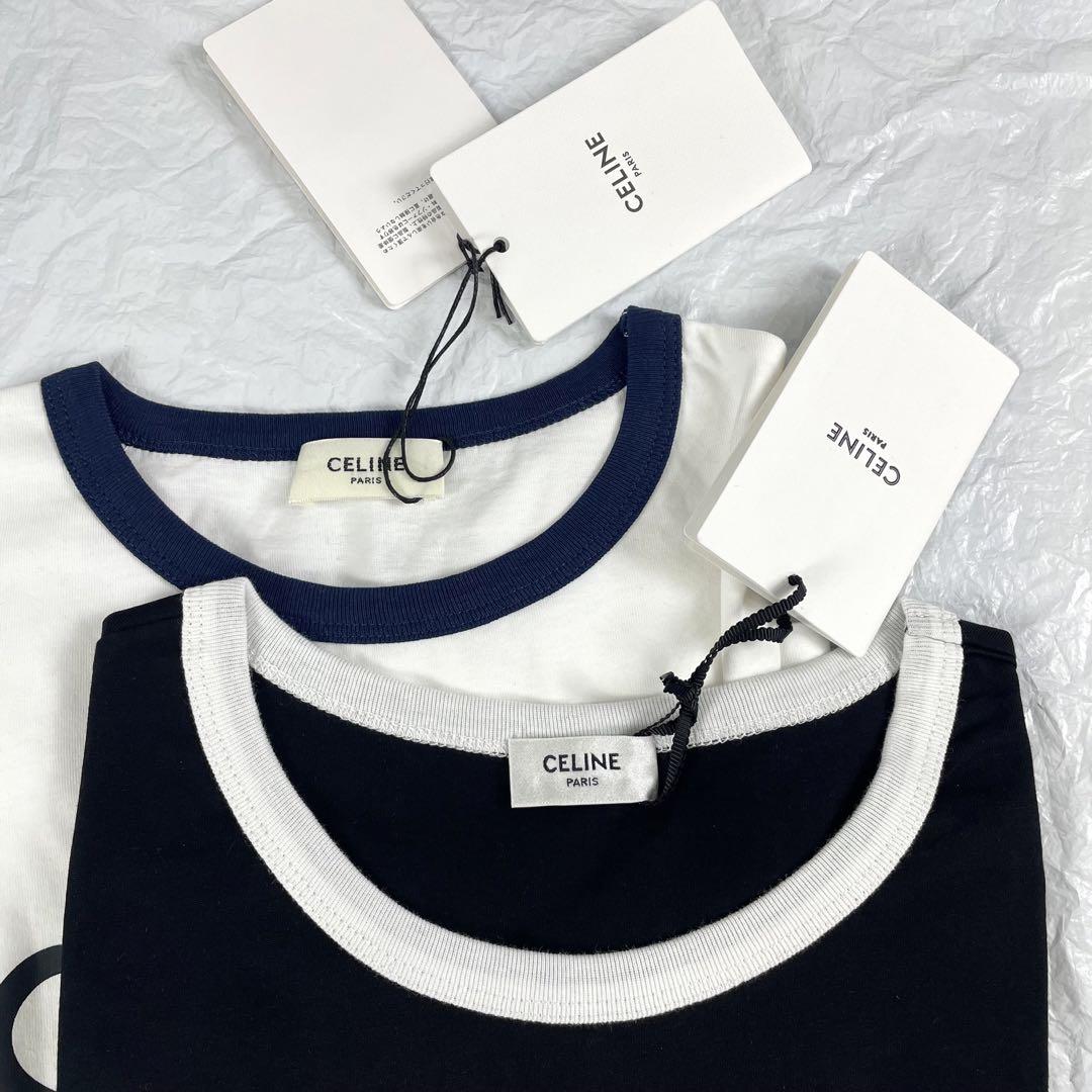 新品·二枚✨CELINE セリーヌ ロゴ Tシャツ | risqless.ai