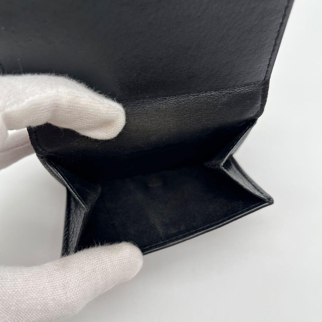 バレンシアガ エブリデイ コンパクトウォレット 三つ折り財布 ブラック シボ革