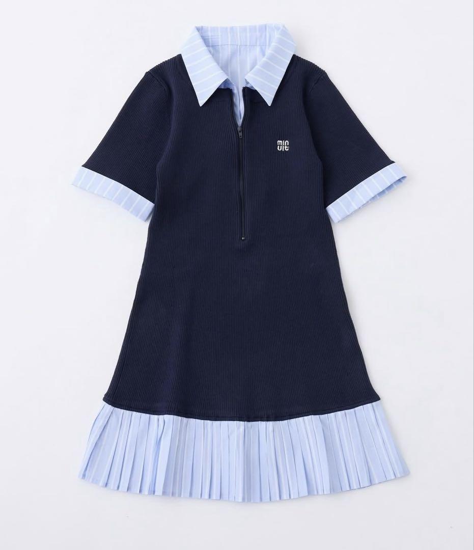 niceclaup シャツドッキングニット半袖ワンピ