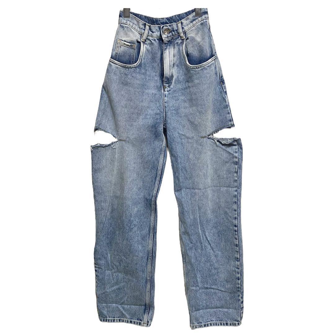 正規品 Maison Margiela 5ポケット スラッシュデニムパンツ 美品】メゾンマルジェラ 5ポケットスラッシュディテールデニム