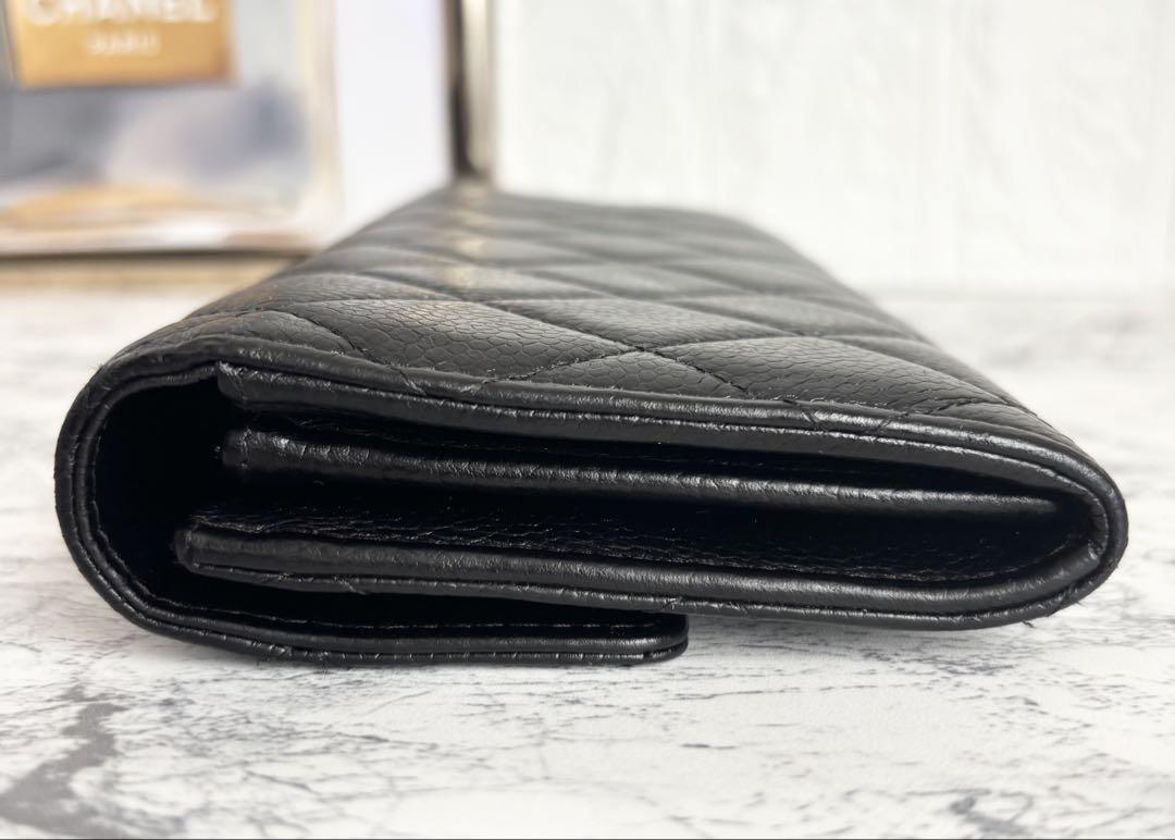 CHANEL⭐︎マトラッセ⭐︎フラップウォレット⭐︎長財布⭐︎ココマーク⭐︎キャビアスキン
