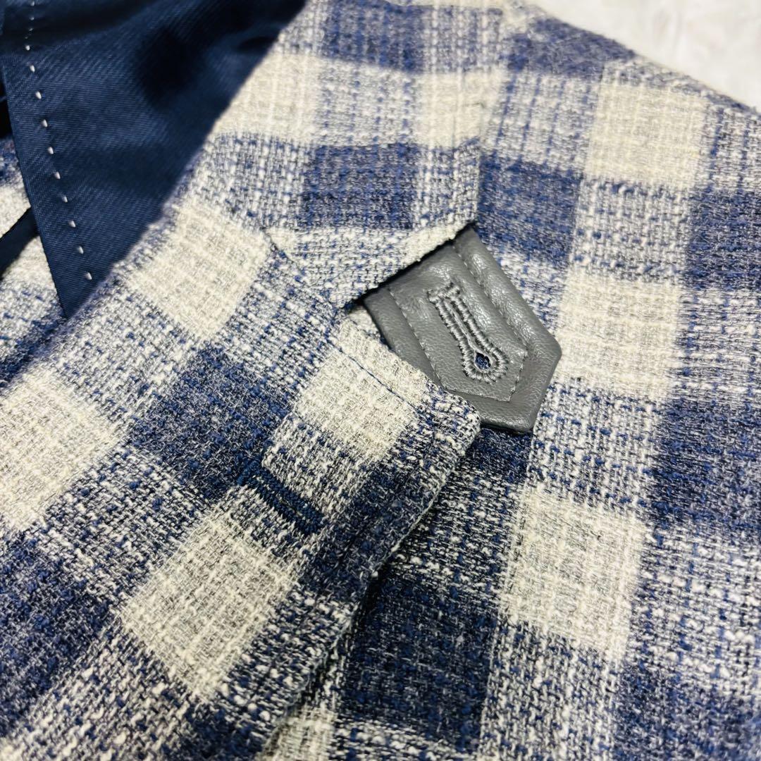 美品 山本寛斎 サマージャケット リネン混 薄手 2way 大きいサイズ 2XL