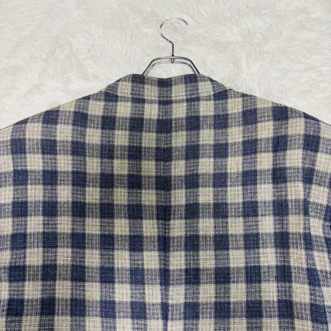 美品 山本寛斎 サマージャケット リネン混 薄手 2way 大きいサイズ 2XL