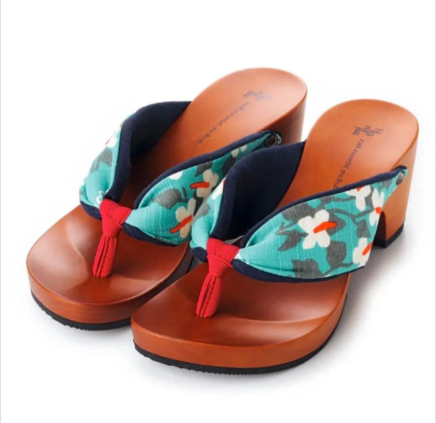 【新品】mizutori 下駄サンダル ヒール6.5cm 浴衣 祭り 和モダン