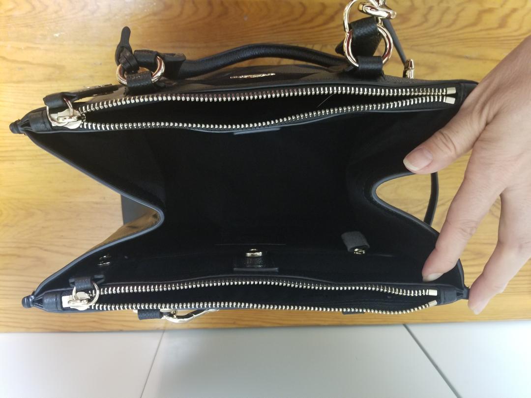 メントくだ 極美品 黒 シルバー グレー 6RWAJ-m31597469826 COACH パッチワークハンドバッグ ストラップ付 ⊗レザーとス
