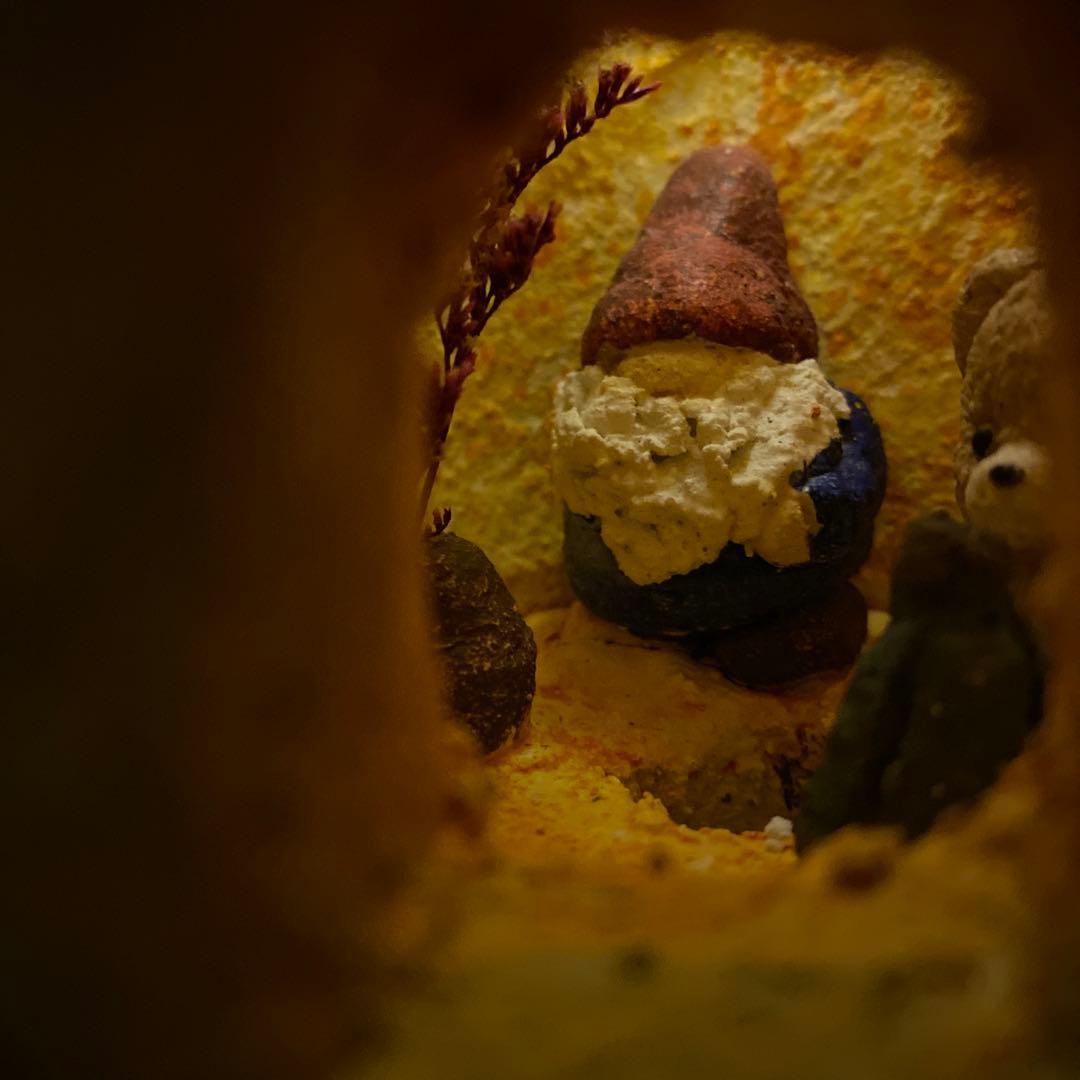 モルタルデコ　モルタルハウス　かぼちゃ　ソーラーライト