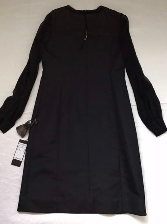 FOXEYフォクシー 秋冬 シルクの長袖ワンピース 黒 38 新品未使用