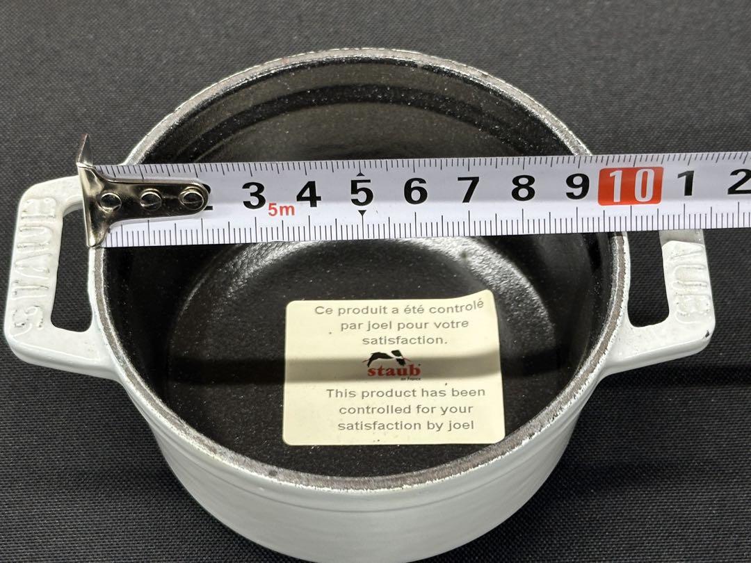 【USED】STAUB ストウブ　ココット　ミニ　10cm ホワイト　レッド