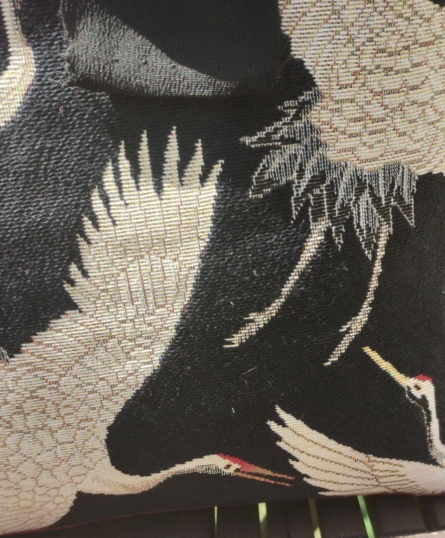 一閑張りバッグ　鶴　黒　ピンク　柿渋　ハンドメイド　トートバッグ