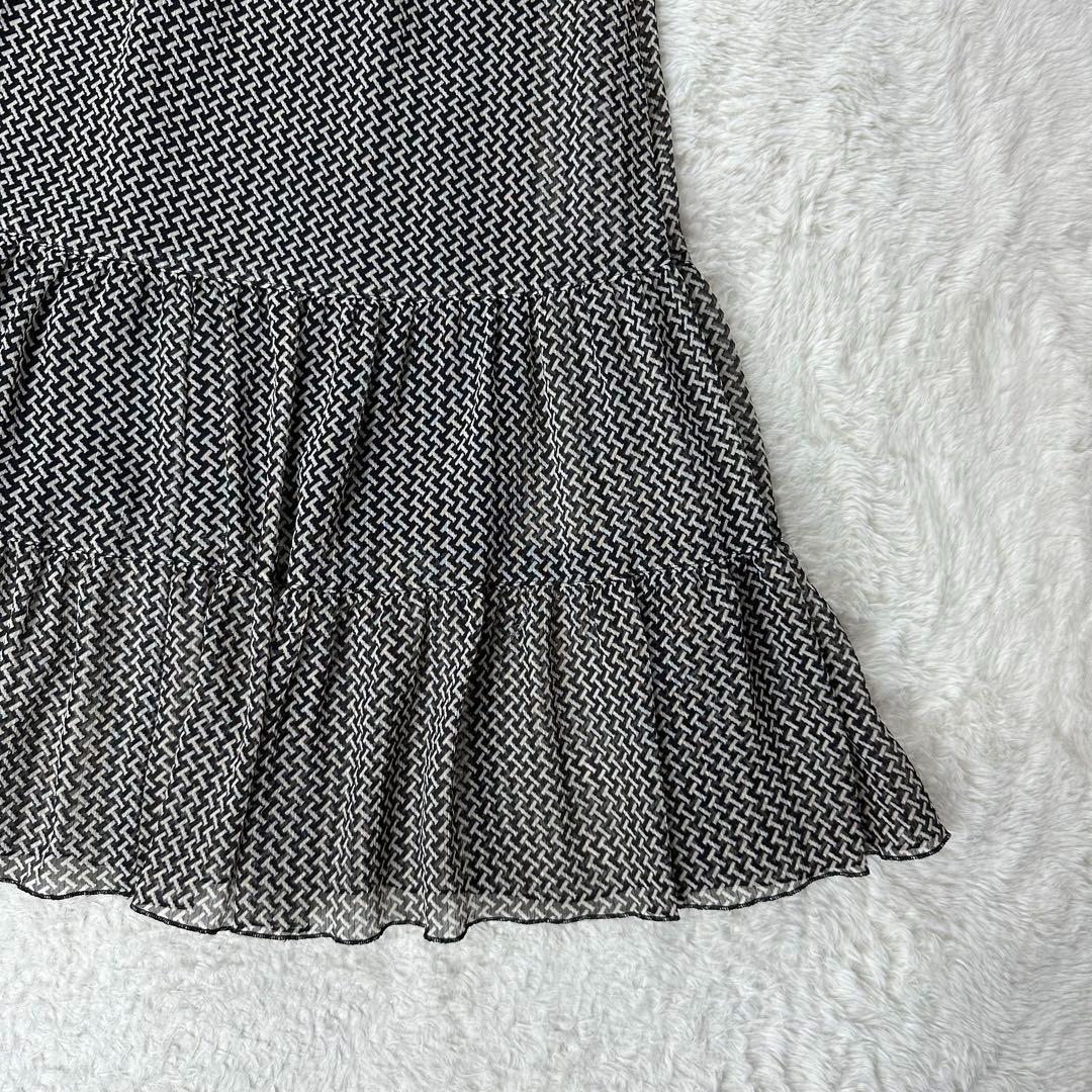 NOBLEノーブル✨ジオメトリックプリントヘムフリルスカート FREE SIZE